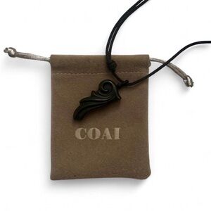 COAl Obsidian Angel Wing Pendent with adjustable necklace